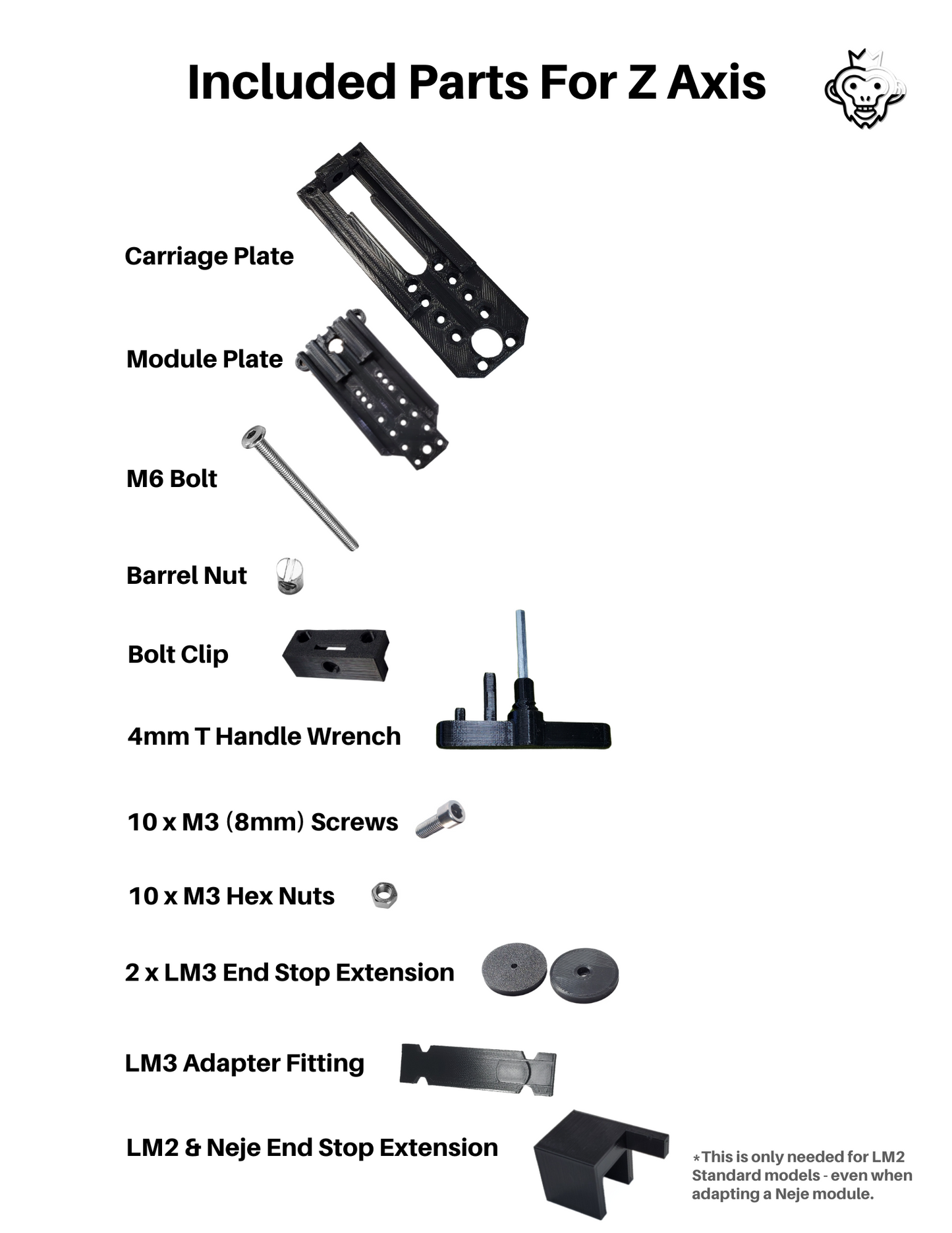 Ortur Laser Master 3 Model Z Axis Adjuster