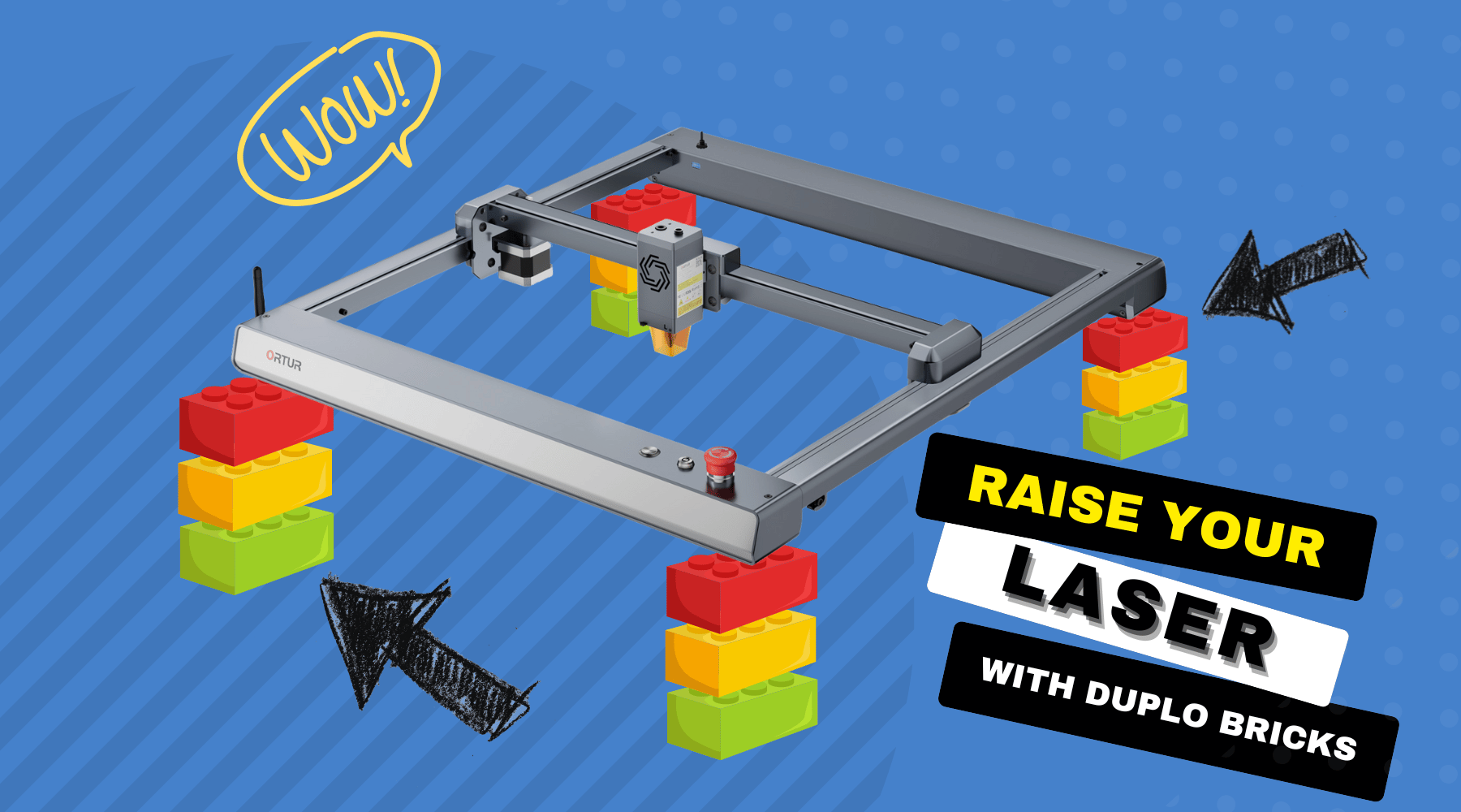 Stackable Laser Project Elevate Your Ortur Laser Master 3 Experience with Stackable Brick Feet ...