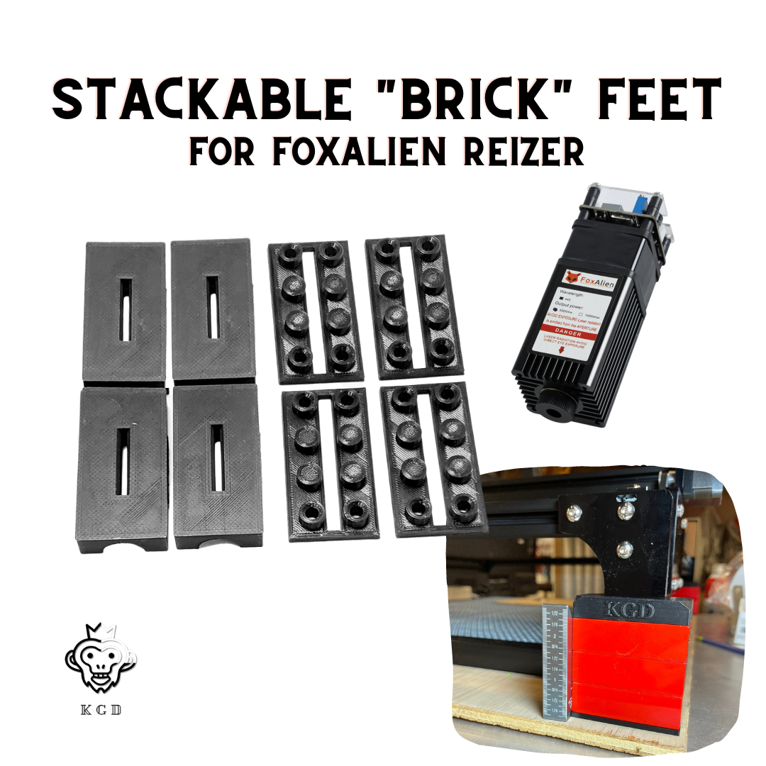 FoxAlien Reizer Stackable Brick Feet | Compatible with Common Building Bricks to Raise Your Machine (Bricks Not Included)